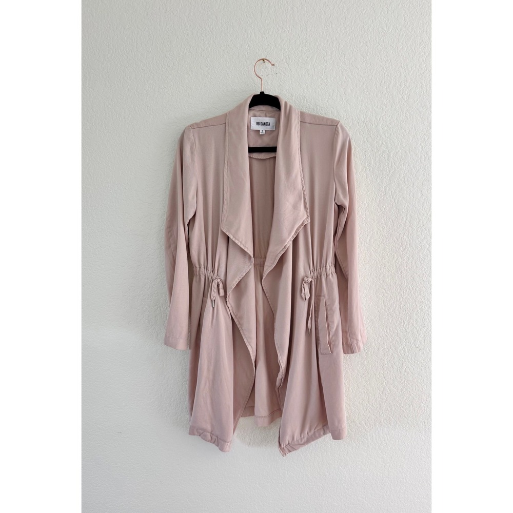 BB‎ DAKOTA Beige Utility Drawstring Waist Jacket Size S Lightweight Duster